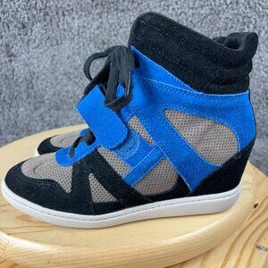 Skechers Skch +3 Hidden Wedge Sneakers Womens Sz 6 Suede Leather Shoe Ankle Boot